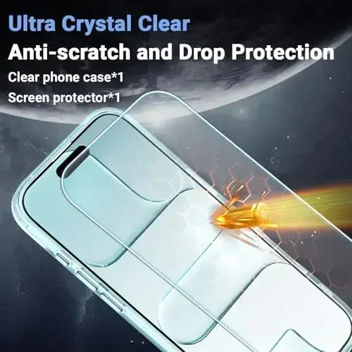 Temdan for iPhone Air Case Clear with Screen Protector, Magsafe bilan mos, sarg'ayishga qarshi, harbiy darajadagi himoya, zarbga chidamli ingichka magnitli telefon g'ilofi, ko'k - 5
