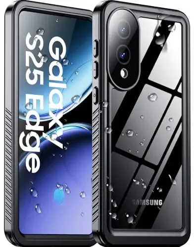 Temdan for Samsung Galaxy S25 Edge Case Waterproof Built-in Lens & Screen Protector Military Grade Shockproof Dropproof IP68 Underwater Full Body Phone Case for Galaxy S25 Edge 6.7