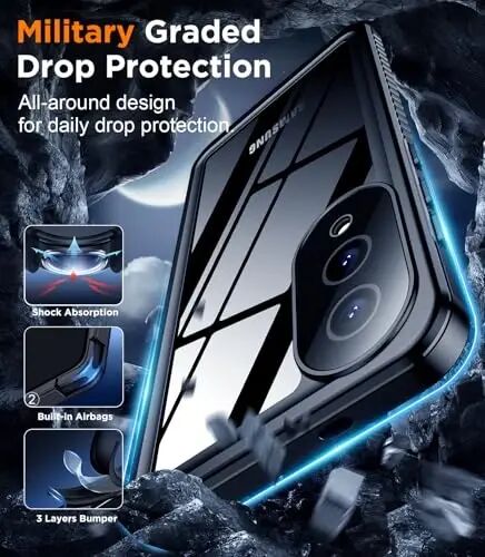 Temdan for Samsung Galaxy S25 Edge Case Waterproof Built-in Lens & Screen Protector Military Grade Shockproof Dropproof IP68 Underwater Full Body Phone Case for Galaxy S25 Edge 6.7