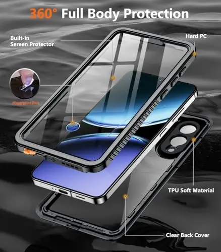 Temdan for Samsung Galaxy S25 Edge Case Waterproof Built-in Lens & Screen Protector Military Grade Shockproof Dropproof IP68 Underwater Full Body Phone Case for Galaxy S25 Edge 6.7