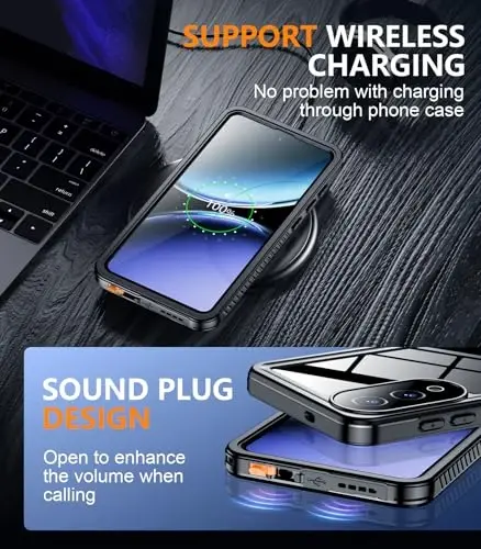 Temdan for Samsung Galaxy S25 Edge Case Waterproof Built-in Lens & Screen Protector Military Grade Shockproof Dropproof IP68 Underwater Full Body Phone Case for Galaxy S25 Edge 6.7