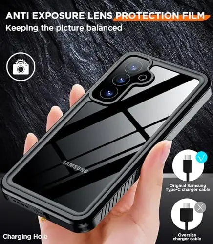 Temdan for Samsung Galaxy S25 FE Case Waterproof, [Military-Grade Drop Protection] [IP68 Underwater] Full Body Heavy Duty Rugged Shock-Proof Case for S25 FE 6.7 Inch Green - 6
