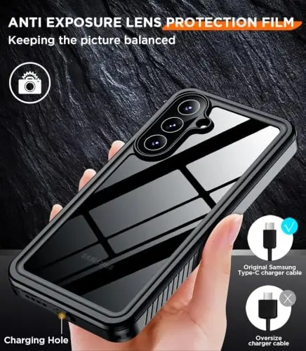 Temdan for Samsung Galaxy S26 FE Case Waterproof Black | [Military-Grade Drop Protection] [IP68 Underwater] Full Body Heavy Duty Rugged Shock-Proof Case for S26 FE - 6