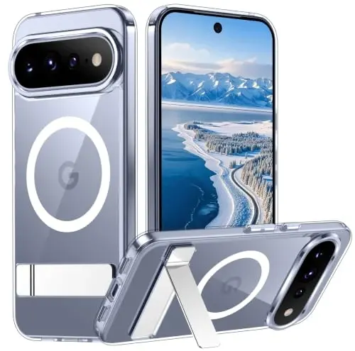 Temdan Google 11 Kılıf 2026 için Tasarlandı, [Dahili Görünmez Stand][MagSafe ile Uyumlu][Askeri Sınıf Darbeye Dayanıklı] İnce Telefon Kılıfı-Şeffaf - 1
