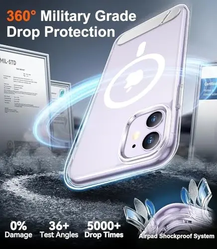 Temdan Magnetic Compatible with iPhone 11 Case, [Built-in Invisible Kickstand][Compatible with MagSafe] [Military Grade Shockproof] Slim Thin Phone Case for iPhone 11 6.1