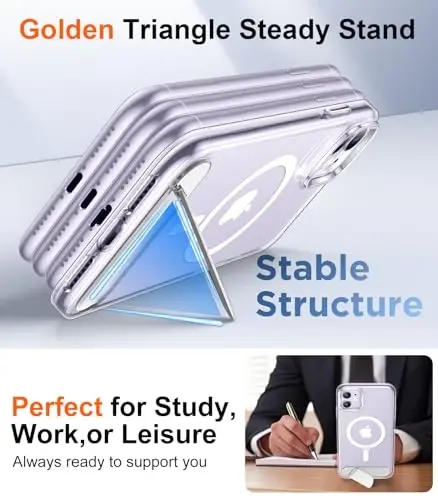 Temdan Magnetic Compatible with iPhone 11 Case, [Built-in Invisible Kickstand][Compatible with MagSafe] [Military Grade Shockproof] Slim Thin Phone Case for iPhone 11 6.1