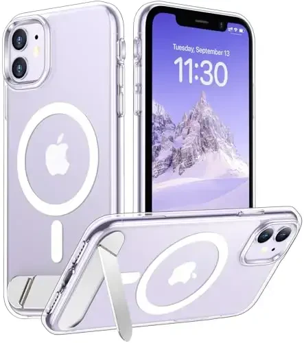 Temdan Magnetic Compatible with iPhone 11 Case, [Built-in Invisible Kickstand][Compatible with MagSafe] [Military Grade Shockproof] Slim Thin Phone Case for iPhone 11 6.1