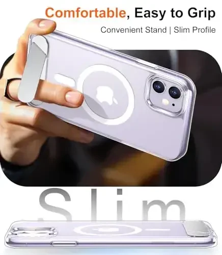 Temdan Magnetic Compatible with iPhone 11 Case, [Built-in Invisible Kickstand][Compatible with MagSafe] [Military Grade Shockproof] Slim Thin Phone Case for iPhone 11 6.1