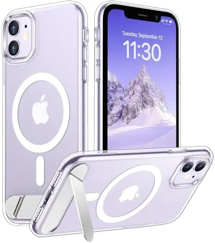 Temdan Magnetic Compatible with iPhone 11 Phone Case, [Built-in Invisible Kickstand][Compatible with MagSafe] [Military Grade Shockproof] Slim Thin Phone Case for iPhone 11 6.1
