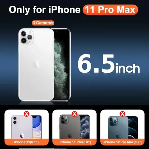 Temdan iPhone 11 Pro Max uchun G'ilof Shaffof, Magsafe bilan mos, sarg'ayishga qarshi, harbiy darajadagi himoya, zarbga chidamli ingichka magnit telefon g'ilofi, shaffof - 1