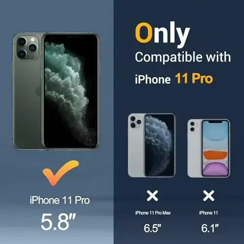 Temdan iPhone 11 Pro uchun g‘ilof, Magsafe bilan mos, sarg‘ayishga qarshi, harbiy darajadagi himoya, zarbga chidamli ingichka magnitli telefon g‘ilofi, qora - TEMDAN (1)