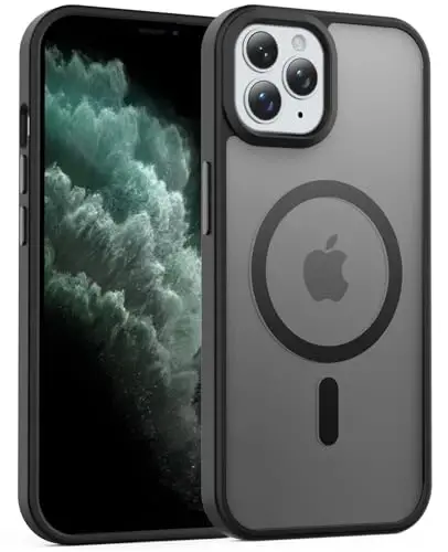 Temdan iPhone 11 Pro uchun g‘ilof, Magsafe bilan mos, sarg‘ayishga qarshi, harbiy darajadagi himoya, zarbga chidamli ingichka magnitli telefon g‘ilofi, qora - 1