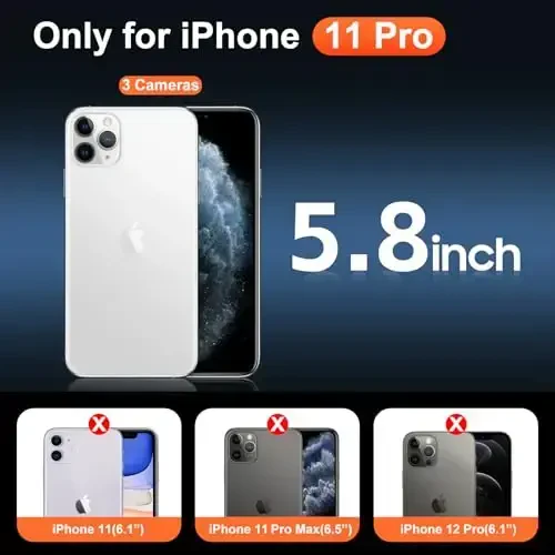 Temdan iPhone 11 Pro uchun G'ilof Shaffof, Magsafe bilan mos, sariqlikka qarshi, harbiy darajadagi himoya, zarbga chidamli ingichka magnit telefon g'ilofi, shaffof - 2