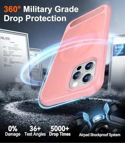 Temdan Magnetic Compatible with iPhone 12 Case & iPhone 12 Pro Case, [Built-in Invisible Kickstand][Compatible with MagSafe][Military Grade Shockproof] Slim Translucent Matte Phone Case 6.1