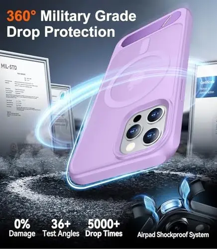 Temdan Magnetic Compatible with iPhone 12 Case & iPhone 12 Pro Case, [Built-in Invisible Kickstand][Compatible with MagSafe][Military Grade Shockproof] Slim Translucent Matte Phone Case 6.1