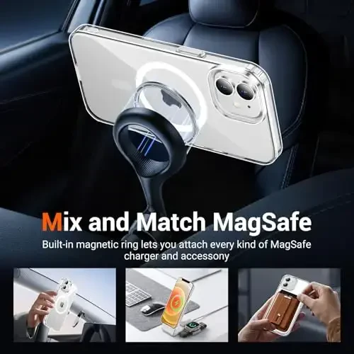 Temdan iPhone 12 Mini Case & iPhone 13 Mini Case uchun, ekran himoyachisi bilan tiniq, Magsafe bilan mos, sarg'ayishga qarshi, harbiy darajadagi himoya, zarbga chidamli ingichka magnitli telefon qutisi qopqog'i - 2