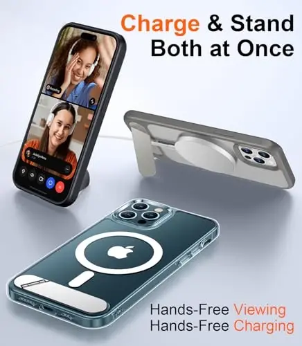 Temdan Magnetic Compatible with iPhone 12 Pro Max Case, [Built-in Invisible Kickstand][Compatible with MagSafe][Military Grade Shockproof] Slim Thin Phone Case for iPhone 12 Pro Max 6.7