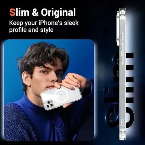 Temdan iPhone 12 Pro Max uchun G'ilof Shaffof, Magsafe bilan mos, sarg'ayishga qarshi, harbiy darajadagi himoya, zarbaga chidamli ingichka magnit telefon g'ilof qopqog'i, shaffof - 7