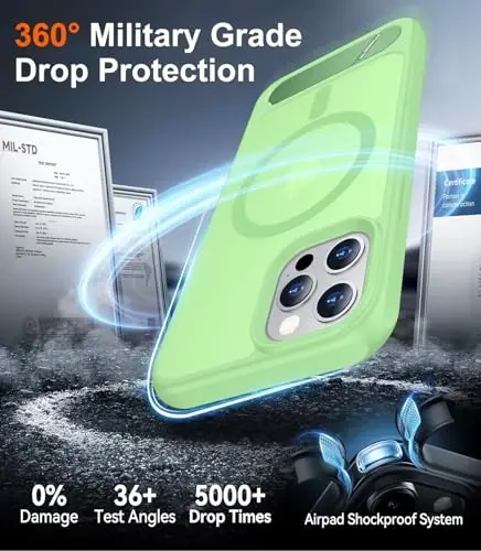 Temdan Magnetic Compatible with iPhone 12 Case & iPhone 12 Pro Case, [Built-in Invisible Kickstand][Compatible with MagSafe][Military Grade Shockproof] Slim Translucent Matte Phone Case 6.1