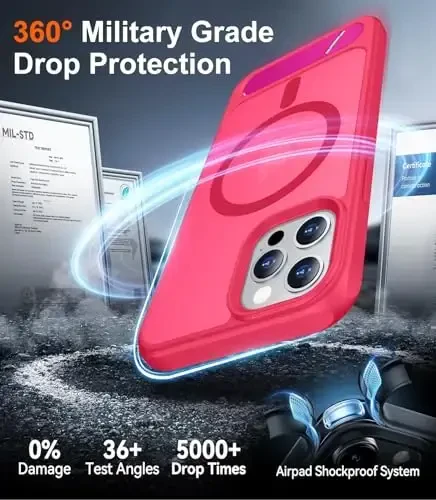 Temdan Magnetic Compatible with iPhone 12 Case & iPhone 12 Pro Case, [Built-in Invisible Kickstand][Compatible with MagSafe][Military Grade Shockproof] Slim Translucent Matte Phone Case 6.1