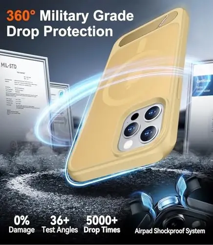 Temdan Magnetic Compatible with iPhone 12 Case & iPhone 12 Pro Case, [Built-in Invisible Kickstand][Compatible with MagSafe][Military Grade Shockproof] Slim Translucent Matte Phone Case 6.1