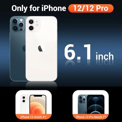 Temdan for iPhone 12& iPhone 12 Pro Case Clear with Screen Protector, Compatible with Magsafe, Anti-Yellowing, Military-Grade Protection, Shockproof Slim Magnetic Phone Case Cover, Transparent - TEMDAN (1)