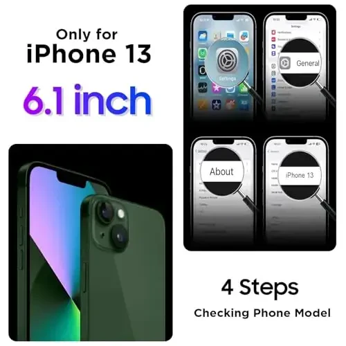 Temdan Compatible with iPhone 13 Case Waterproof, Built-in Screen & Camera Protector IP68 Underwater Full Body 13FT Military Dropproof Shockproof Phone Case 6.1