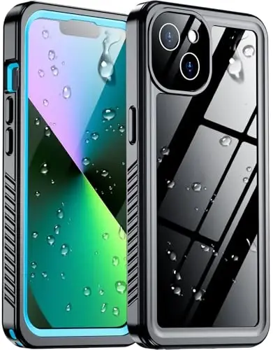 Temdan Compatible with iPhone 13 Case Waterproof, Built-in Screen & Camera Protector IP68 Underwater Full Body 13FT Military Dropproof Shockproof Phone Case 6.1