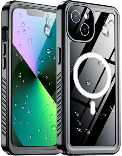 Temdan Compatible with iPhone 13 Case Waterproof, Built-in Screen & Camera Protector IP68 Underwater Full Body 13FT Military Dropproof Shockproof Phone Case 6.1