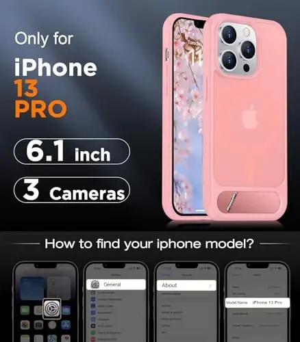 Temdan Magnetic Compatible with iPhone 13 Pro Case, [Built-in Invisible Kickstand][Compatible with MagSafe] [Military Grade Shockproof] Slim Translucent Matte Phone Case for iPhone 13 Pro 6.1