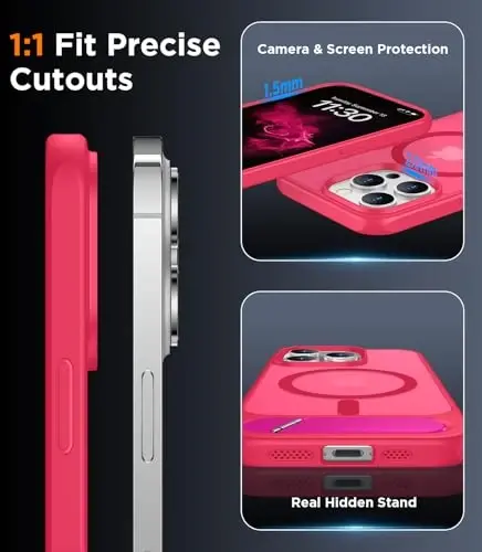 Temdan Magnetic Compatible with iPhone 13 Pro Case, [Built-in Invisible Kickstand][Compatible with MagSafe] [Military Grade Shockproof] Slim Translucent Matte Phone Case for iPhone 13 Pro 6.1