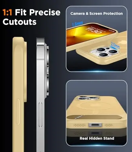 Temdan Magnetic Compatible with iPhone 13 Pro Max Case, [Built-in Invisible Kickstand][Compatible with MagSafe][Military Grade Shockproof] Slim Translucent Matte Phone Case for iPhone 13 Pro Max 6.7