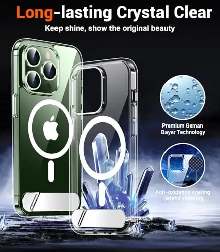 Temdan Magnetic Compatible with iPhone 13 Pro Max Case, [Built-in Invisible Kickstand][Compatible with MagSafe] [Military Grade Shockproof] Slim Thin Phone Case for iPhone 13 Pro Max 6.7