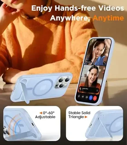 Temdan Magnetic Compatible with iPhone 13 Pro Max Case, [Built-in Invisible Kickstand][Compatible with MagSafe] [Military Grade Shockproof] Slim Translucent Matte Phone Case for iPhone 13 Pro Max 6.7