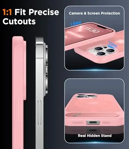 Temdan iPhone 13 Pro Max Kılıfı ile Uyumlu Manyetik, [Dahili Görünmez Destek Çubuğu][MagSafe ile Uyumlu][Askeri Sınıf Darbeye Dayanıklı] iPhone 13 Pro Max 6.7