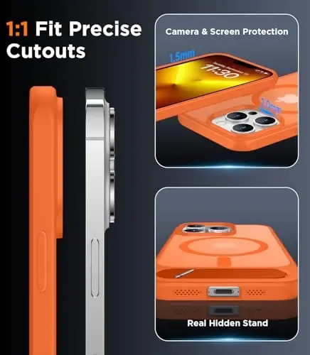 Temdan iPhone 13 Pro Max Kılıfı ile Uyumlu Manyetik, [Dahili Görünmez Destek Çubuğu][MagSafe ile Uyumlu][Askeri Sınıf Darbeye Dayanıklı] iPhone 13 Pro Max 6.7