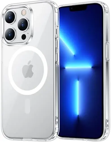 Temdan for iPhone 13 Pro Case Clear, Compatible with Magsafe, Anti-Yellowing, Military-Grade Protection, Shockproof Slim Magnetic Phone Case Cover, Transparent - TEMDAN