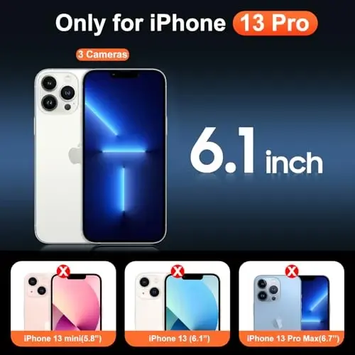 Temdan for iPhone 13 Pro Case Clear, Compatible with Magsafe, Anti-Yellowing, Military-Grade Protection, Shockproof Slim Magnetic Phone Case Cover, Transparent - TEMDAN (1)