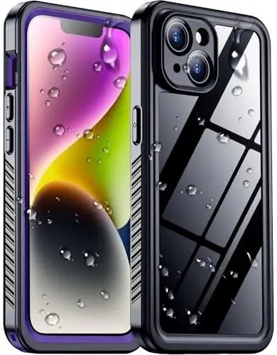 Temdan Compatible with iPhone 14 Case Waterproof, Built-in Screen & Camera Protector IP68 Underwater Full Body 14FT Military Dropproof Shockproof Phone Case 6.1