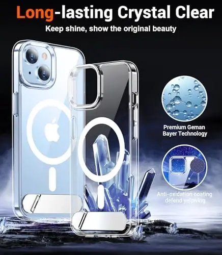 Temdan Magnetic Compatible with iPhone 14 Case/iPhone 13 Case, [Built-in Invisible Kickstand][Compatible with MagSafe] [Military Grade Shockproof] Slim Thin Phone Case for iPhone 14/13 6.1