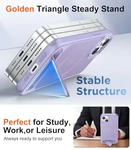Temdan Magnetic Compatible with iPhone 14 Case/iPhone 13 Case,[Built-in Invisible Kickstand][Compatible with MagSafe][Military Grade Shockproof] Slim Translucent Matte Phone Case for iPhone 14/13 6.1