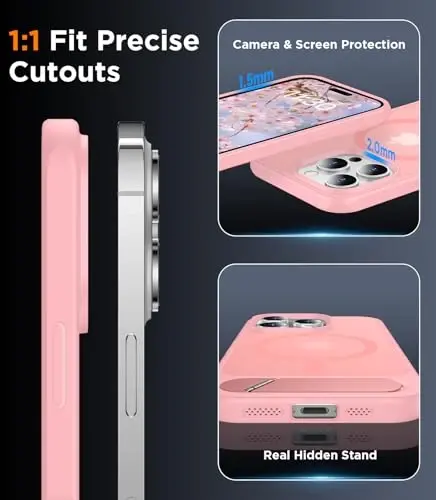 Temdan Magnetic Compatible with iPhone 14 Pro Case, [Built-in Invisible Kickstand][Compatible with MagSafe] [Military Grade Shockproof] Slim Translucent Matte Phone Case for iPhone 14 Pro 6.1