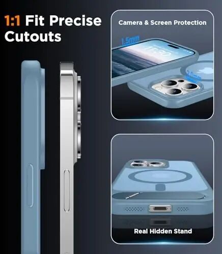 Temdan Magnetic Compatible with iPhone 14 Pro Case, [Built-in Invisible Kickstand][Compatible with MagSafe] [Military Grade Shockproof] Slim Translucent Matte Phone Case for iPhone 14 Pro 6.1