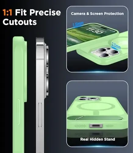 Temdan Magnetic Compatible with iPhone 14 Pro Case, [Built-in Invisible Kickstand][Compatible with MagSafe] [Military Grade Shockproof] Slim Translucent Matte Phone Case for iPhone 14 Pro 6.1