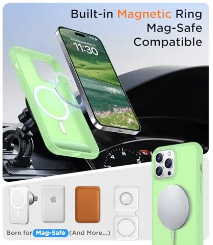 Temdan Magnetic Compatible with iPhone 14 Pro Case, [Built-in Invisible Kickstand][Compatible with MagSafe] [Military Grade Shockproof] Slim Translucent Matte Phone Case for iPhone 14 Pro 6.1