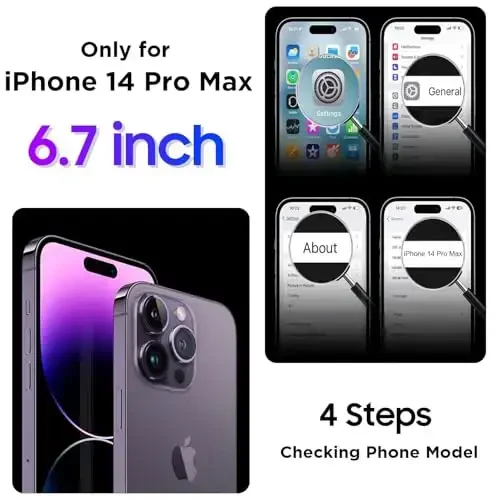 Temdan Compatible with iPhone 14 Pro Max Case Waterproof, Built-in Screen & Camera Protector IP68 Underwater Full Body 14FT Military Dropproof Shockproof Phone Case 6.7