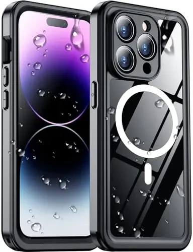 Temdan iPhone 14 Pro Max uchun suv o'tkazmaydigan g'ilof, o'rnatilgan ekran va kamera himoyachisi IP68 suv ostida to'liq korpus 14FT harbiy tomchiga chidamli zarbaga chidamli telefon g'ilofi 6.7