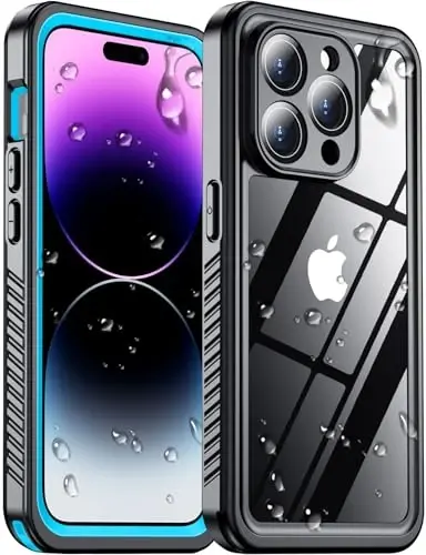 Temdan iPhone 14 Pro Max uchun suv o'tkazmaydigan g'ilof, o'rnatilgan ekran va kamera himoyachisi IP68 suv ostida to'liq korpus 14FT harbiy tomchiga chidamli zarbga chidamli telefon g'ilofi 6.7