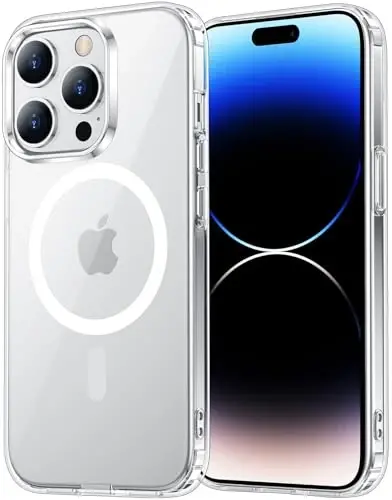 Temdan iPhone 14 Pro uchun g'ilof aniq, Magsafe bilan mos, sarg'ayishga qarshi, harbiy darajadagi himoya, zarbaga chidamli ingichka magnit telefon g'ilofi, shaffof 
