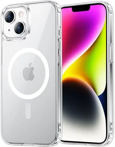 Temdan iPhone 14 uchun g'ilof, Magsafe bilan mos, sarg'ayishga qarshi, harbiy darajadagi himoya, zarbaga chidamli ingichka magnitli telefon g'ilofi, shaffof 
